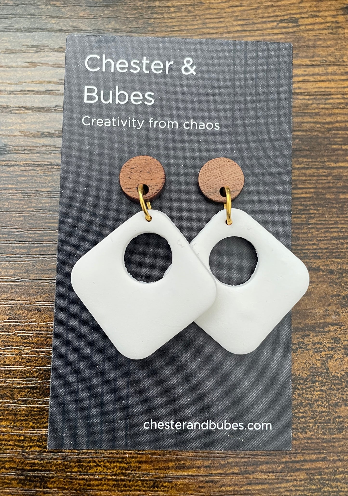 Rhombus cutout earring