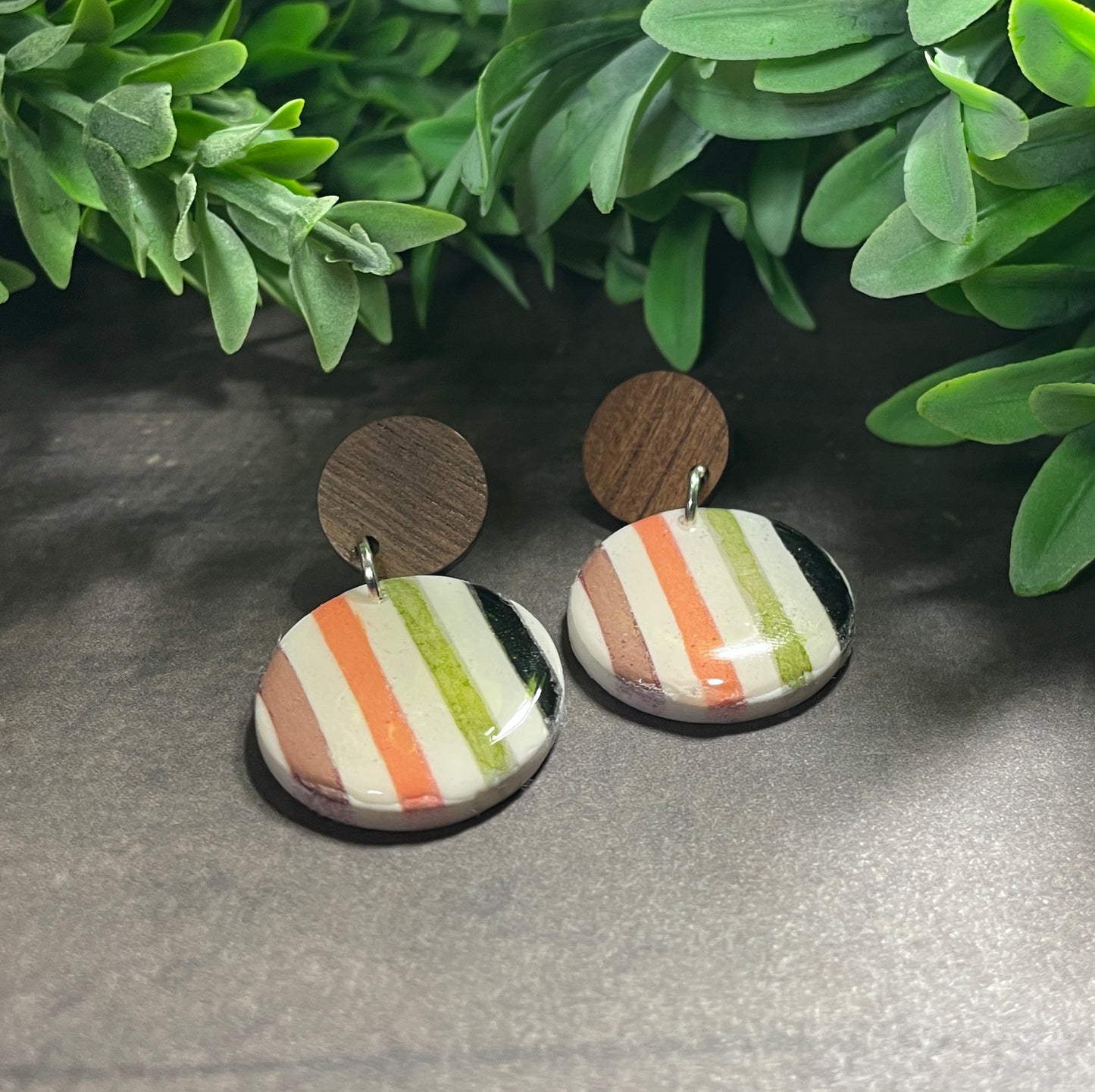 Retro stripe earrings