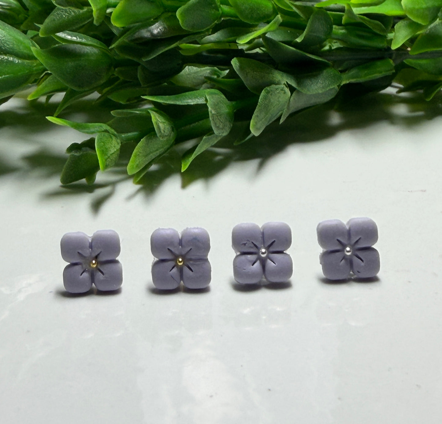Square floral studs