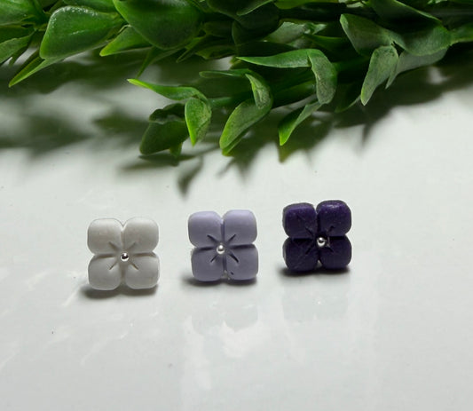 Square floral studs